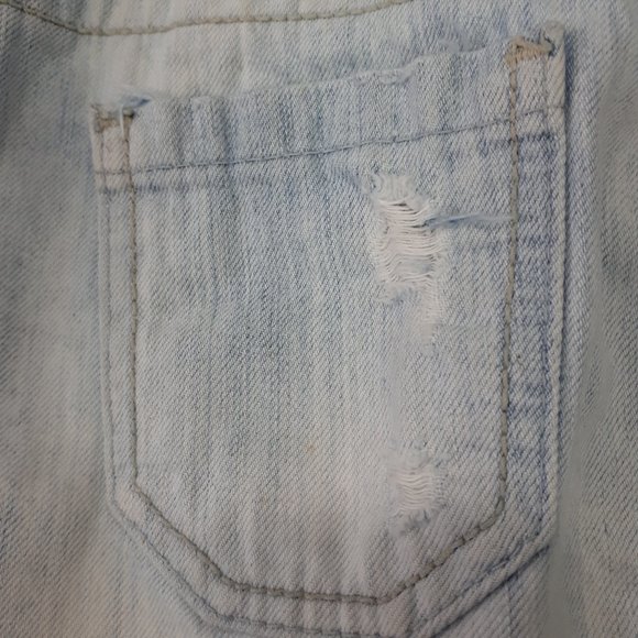GUESS Distressed Light Wash Denim Jean Mini Skirt - Picture 8 of 12